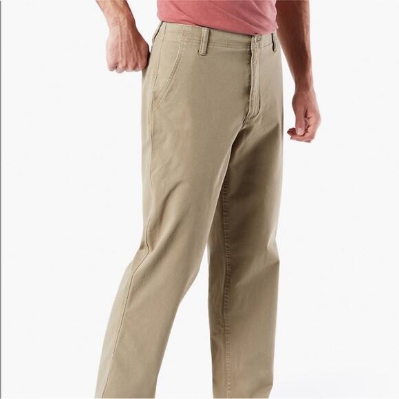 Dockers D3 Classic Fit Easy Khaki Tan Flat Front Pants Mens 36 34 Preppy - Picture 4 of 12